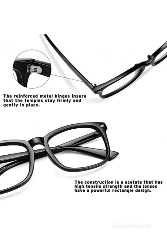 WOWSUN Unisex Stylish Nerd Non-prescription Glasses Clear Lens Eyeglasses Frames Fake Glasses