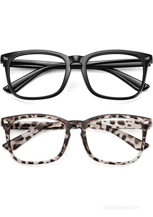 WOWSUN Unisex Stylish Nerd Non-prescription Glasses  Clear Lens Eyeglasses Frames  Fake Glasses