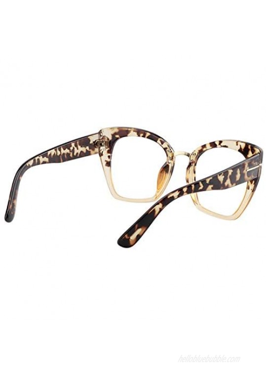 Zeelool Retro Oversized Thick Cat Eye Glasses Frame for Women Denis ZOT02018
