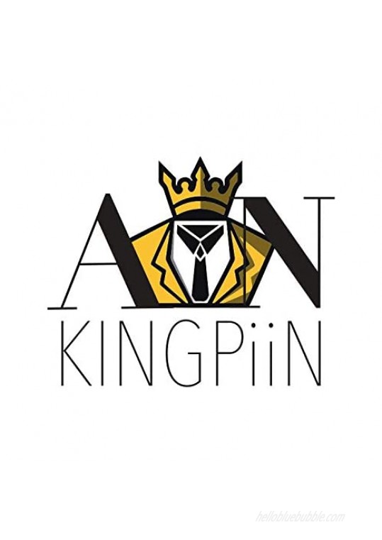A N KINGPiiN Lapel Pin for Men Black and Gold Flowers with Hanging Chain and Abstract Detailing Brooch Costume Pin Shirt Studs Men's Accessories
