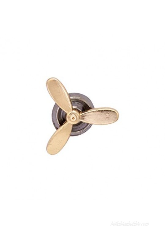 AN KINGPiiN Lapel Pin for Men Aircraft Propeller Brooch Suit Stud Shirt Studs Men's Accessories (Gold)
