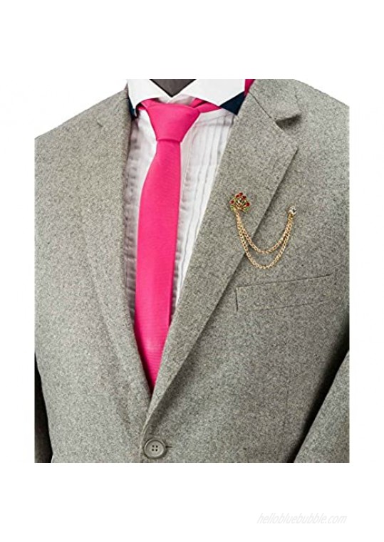 Knighthood Men's Rainbow Peacock with Hanging Chain Brooch/Collar Pin/Lapel Pins Golden