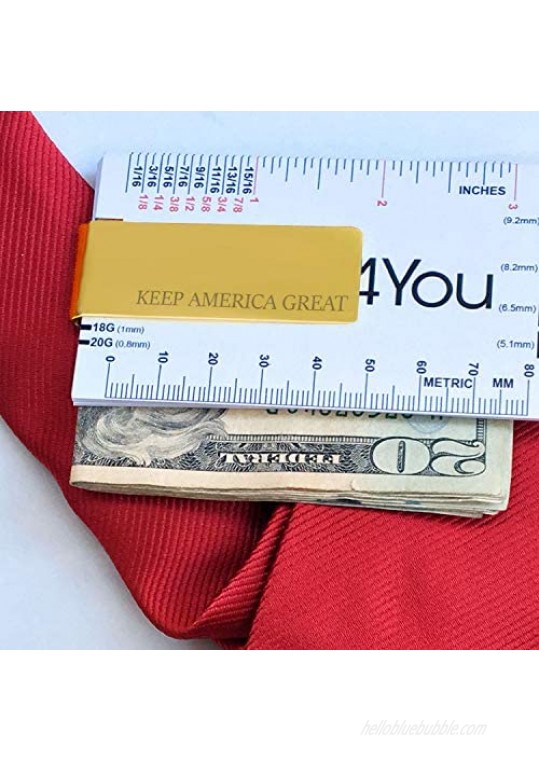 BodyJ4You 4PC Cufflinks Tie Bar Money Clip Button Keep America Great American Flag Gift Box