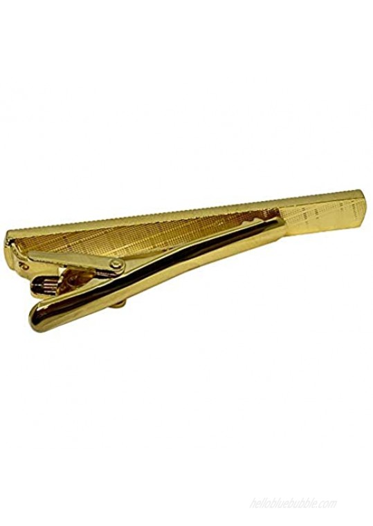 D&L Menswear Men's Gold Plated Tie Clip with Embedded Red Crystals