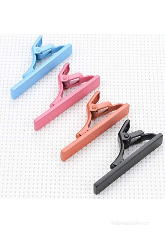 Dannyshi Mens Fashion Skinny Tie Clips Set Mini Tie Bar Clip Multiple Colors