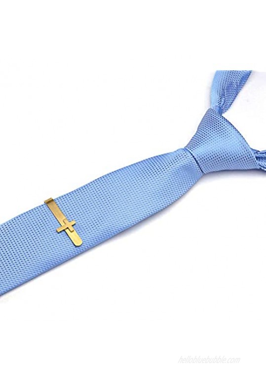 HAWSON 2 Cross Tie Bar Clip in Stainless Steel for Men's Skinny Necktie