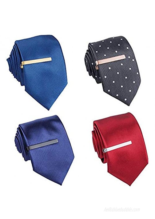 HAWSON Tie Clip for Men， 4pcs/ 8pcs Tie Bar Gift Set for Boys
