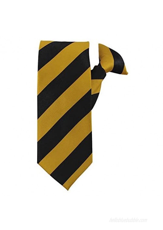 Jacob Alexander Men's 1-Inch Stripes School College Clip-On Neck Tie