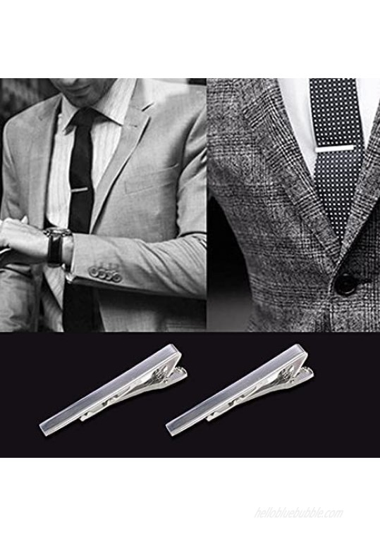 Marktol Tie Clips for Men Durability and Corrosion-Resistant Steel Plating Tie Bar Pinch Clips Use for Wedding Anniversary Business and Daily Life Silver