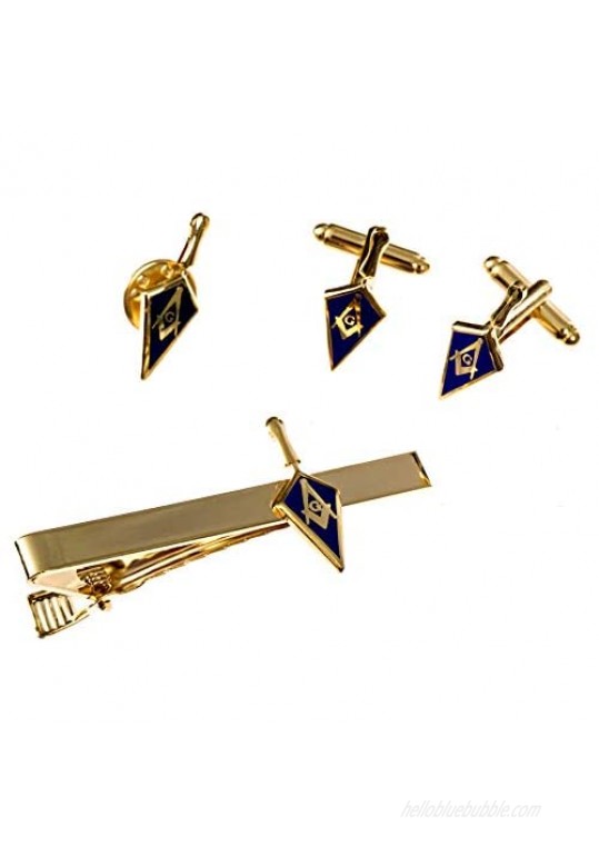Trowel Lapel Pin Tie Bar Clip Cufflinks Masonic Combo Pack