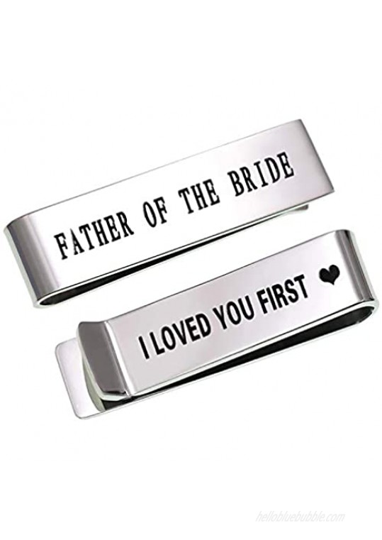 XYIYI Father of The Bride Tie Bar Clips Dad Men Wedding Gift from Daughter