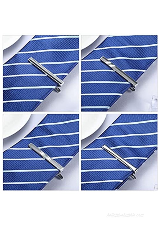 YADOCA 4Pcs Tie Clips for Men Tie Bar Clip Set Necktie Bar Pinch Clip for Wedding Anniversary Business