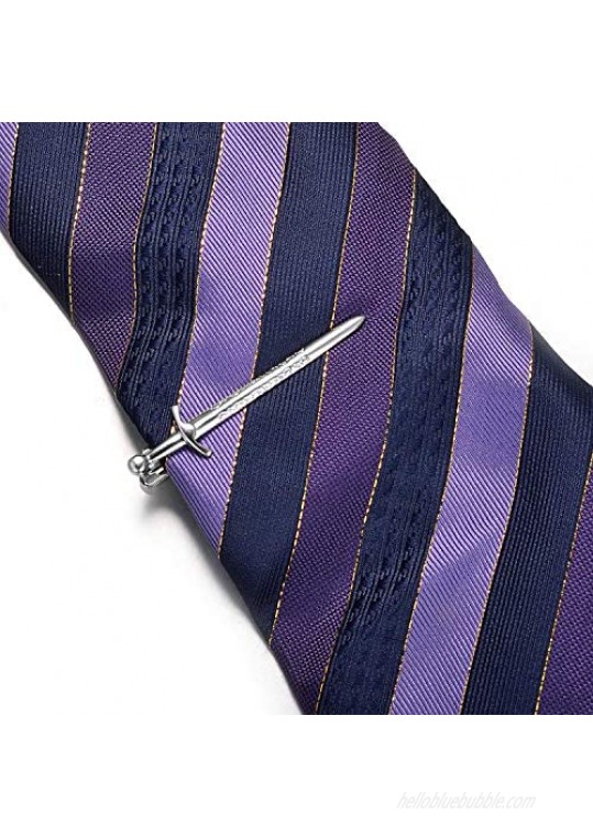 Yoursfs Cool Tie Clips for Men Unique Tie Bar for Men White GP Men's Tie Pins Mens Accessories Jewelry