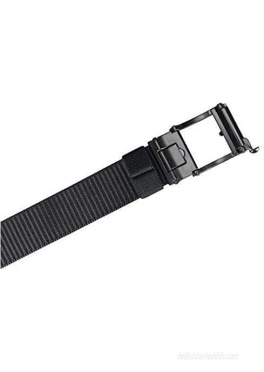 Bullko Web Nylon Belts for Men Adjustable Automatic Slide Click Ratchet Golf Belt