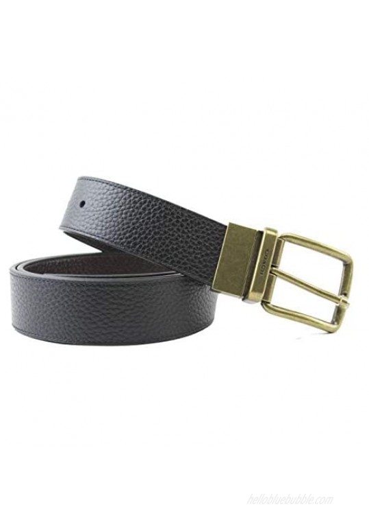 Coach Men's Wide Belt Harness Gift Box AQO Black/Dark Brown Style F55434