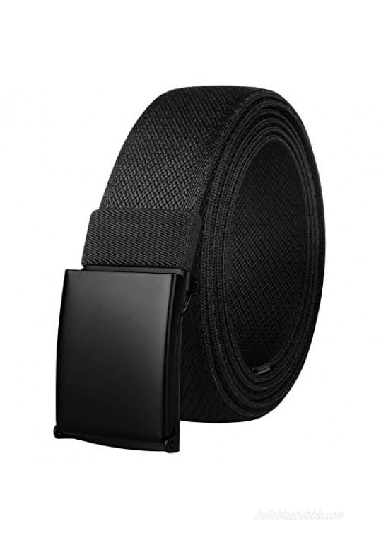 Drizzte Mens Plus Size 39 to 75inch Newest Comfortable Stretch Fabric Cloth Belt Black