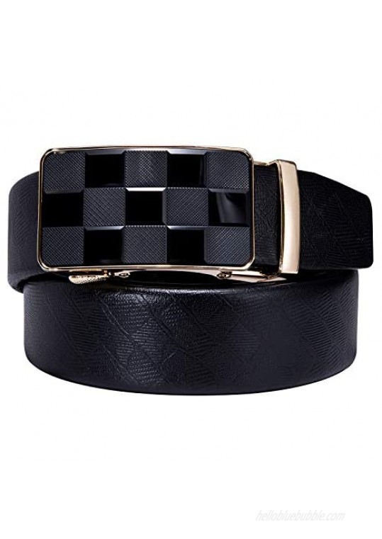Dubulle Designer Mens Belts Sliding Automatic Buckle Ratchet Dress Belt TOP Genuine Leather Strap Gifts