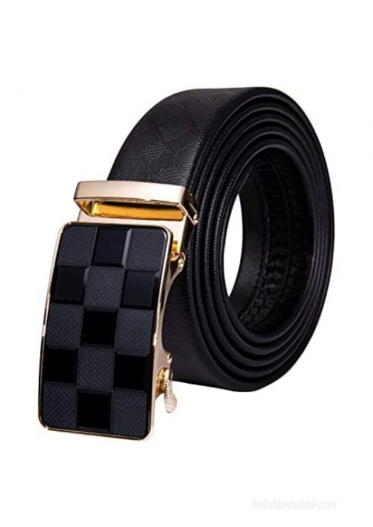 Dubulle Designer Mens Belts Sliding Automatic Buckle Ratchet Dress Belt TOP Genuine Leather Strap Gifts