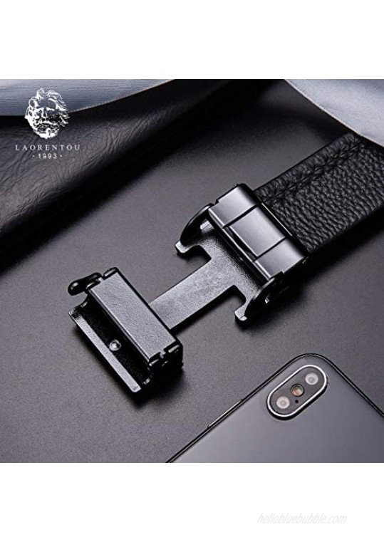 Genuine Leather Mens Belts 35‘’43‘’ 49'' Adjustable Buckles Ratchet Belts for Men Dress Belt with Automatic Buckle