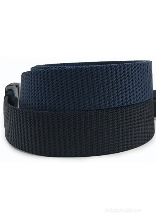 Hoanan 2 Pack Military Nylon Belt 1.25 Wide No Metal Webbing Tactical Web Belt