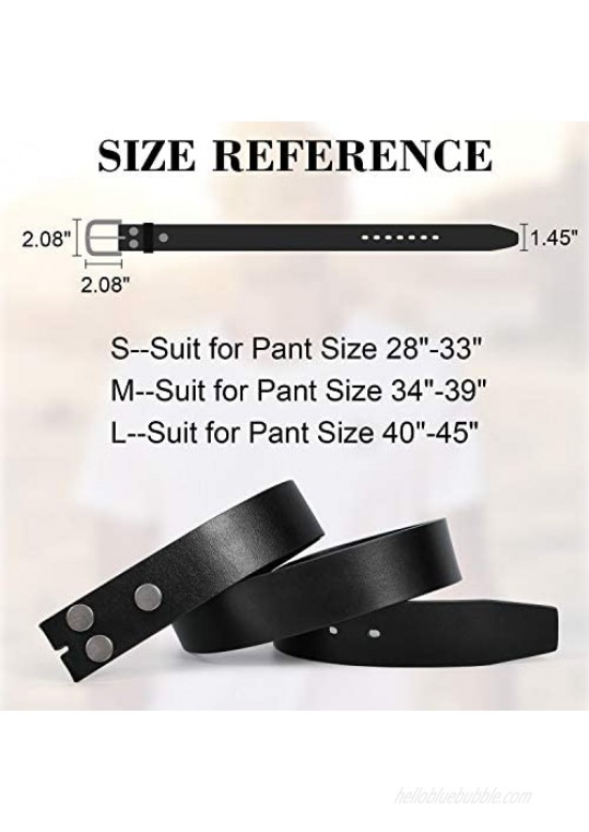 JASGOOD Mens Leather Belt Strap Without Buckle Vintage Replacement Leather Belt Strap with Snap on Buckle Width 1.45 Inch