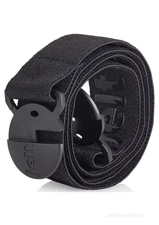 Jelt Elastic Stretch Belt | For Men and Women | Non-Metal | Non-Slip | Made in USA | Black Belt