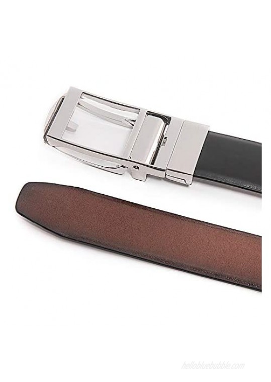 Mens 3 in 1 Belt Handcrafted Genuine Leather with Patent Buckle. Reversible Adjustable and No Holes Casual & Dress