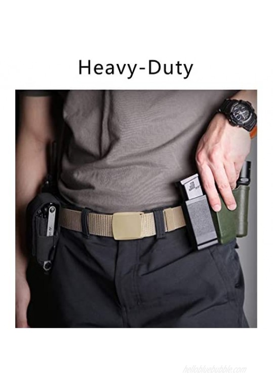 Mens Belt 2 Units Bulliant Military Tactical Nylon Belt Metal Free for Men Sports Golf Outdoor