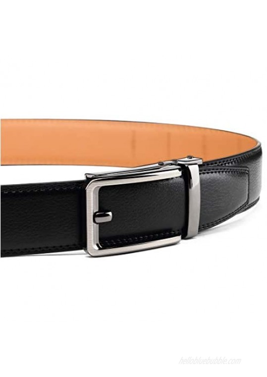 Men's Belt Bulliant Leather Ratchet Belt For Men Dress With Click Buckle Trim To Exact Fit Big&Tall