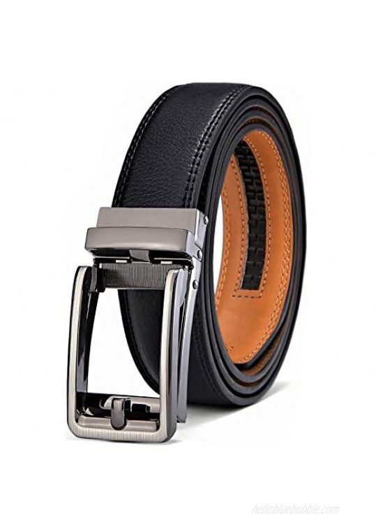 Men's Belt  Bulliant Leather Ratchet Belt For Men Dress With Click Buckle  Trim To Exact Fit Big&Tall