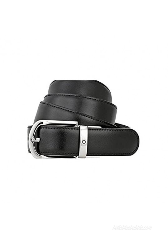 Montblanc 111080 Reversible Black/Brown Belt with Horseshoe Pin Buckle