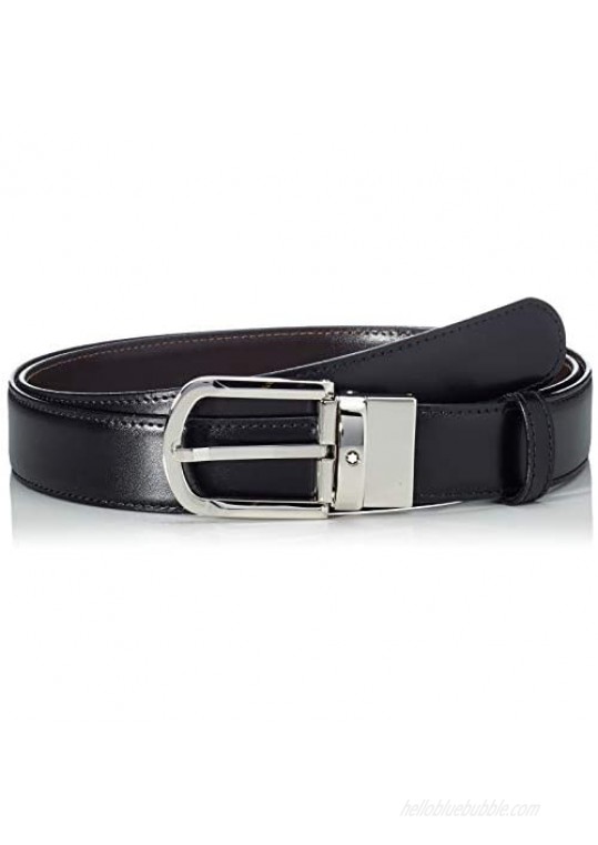 Montblanc 111080 Reversible Black/Brown Belt with Horseshoe Pin Buckle