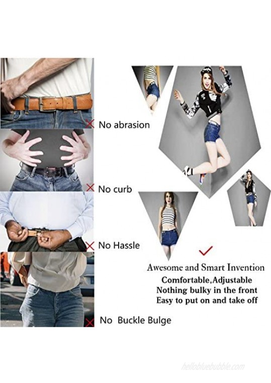 WERFORU No Buckle Elastic Belt for Men Stretch Buckle Free Belt for Jeans Pants 1.38 Inches Wide