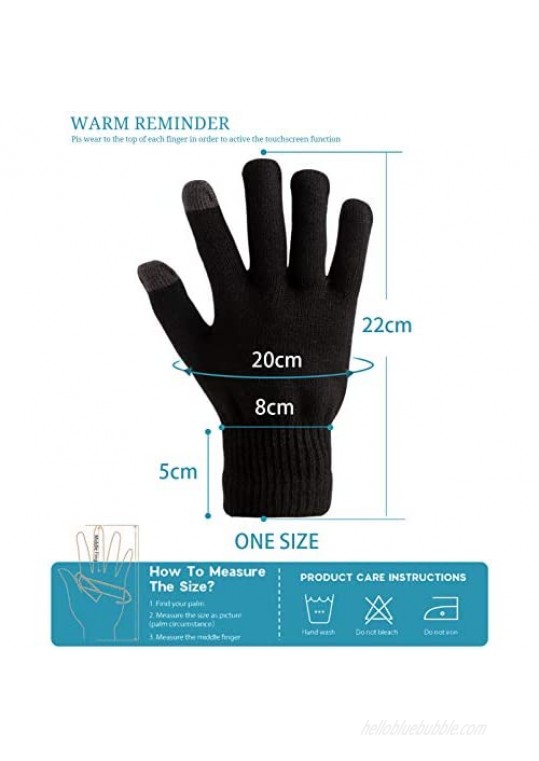 12 Pairs Winter Knit Glove for Women and Men Touch Screen Magic Gloves Warm