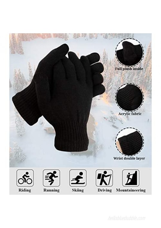 12 Pairs Winter Knit Gloves Magic Gloves Driving Gloves Stylish Men Women Soft Stretchy and Warm Bulk Pack Glove Gift