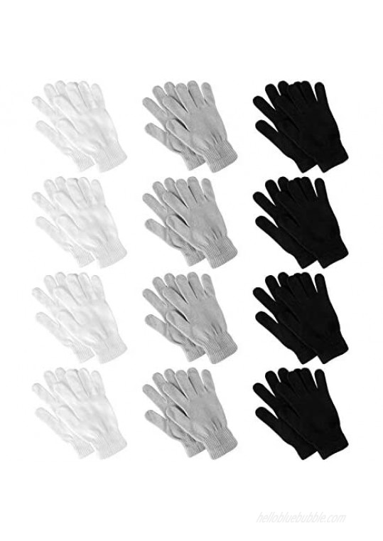 12 Pairs Winter Knit Gloves Magic Gloves Driving Gloves Stylish Men Women Soft Stretchy and Warm Bulk Pack Glove Gift