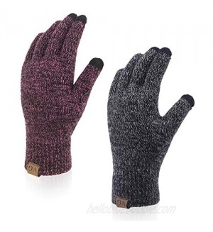 2 Pairs Winter Touchscreen Gloves Men Women Anti-Slip Touch Screen Warm Lined