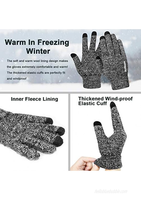 Antilope Winter Gloves for Men Women-Upgraded Touchscreen Gloves Anti-Slip Texting Gloves-Elastic Cuff Thermal Soft Liners