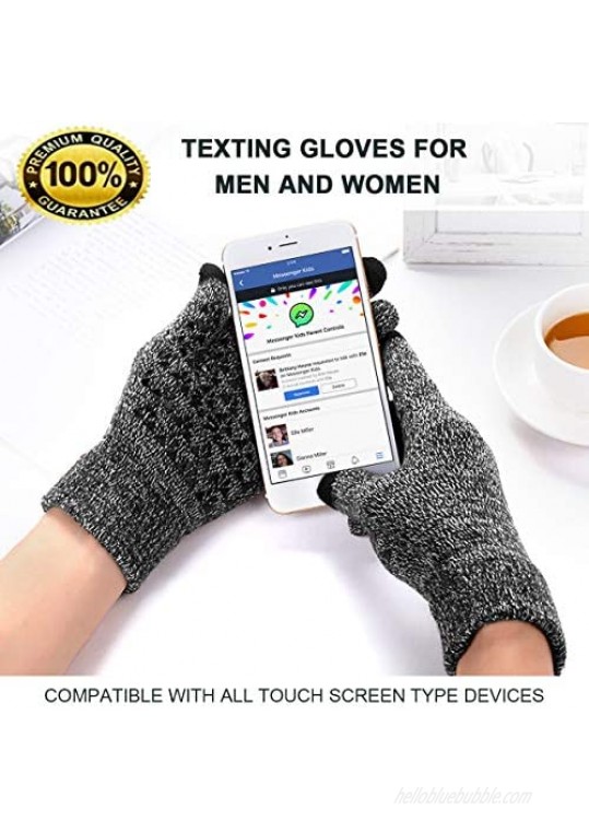 Antilope Winter Gloves for Men Women-Upgraded Touchscreen Gloves Anti-Slip Texting Gloves-Elastic Cuff Thermal Soft Liners