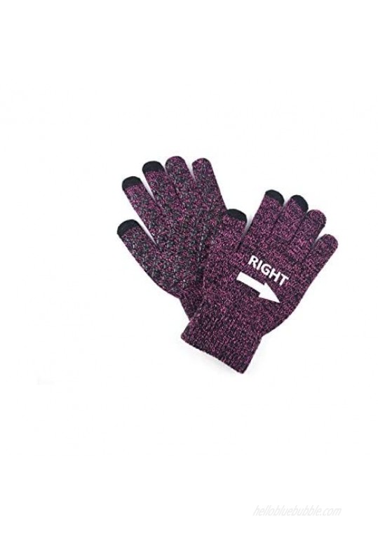Attigo Directional Driving Gloves - Left and Right Arrow Winter Driving Gloves - Red - Medium
