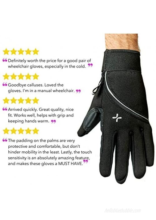 Care+Wear Wheelchair Gloves for Men and Women Comfortable fit with Palm Pads