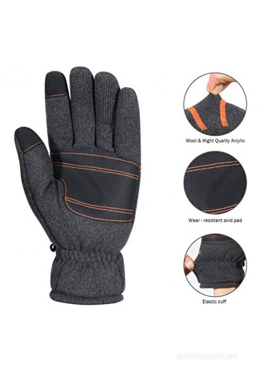 HUPENG Winter Knit Gloves for Men and Women Touchscreen Gloves -30 °F Warm Thermal Gloves