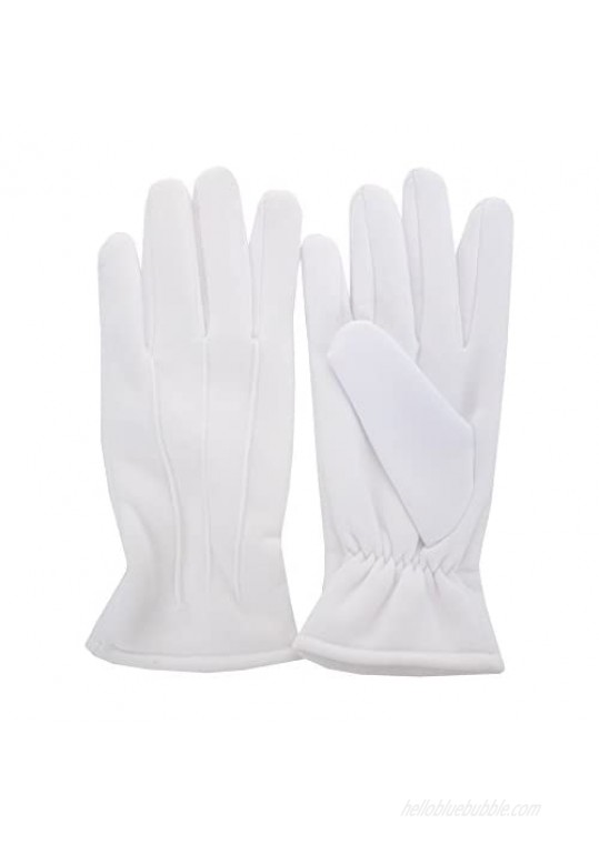JISEN Men Formal Tuxedo Honor Guard Parade Winter Wind-Resistant Polyester Gloves