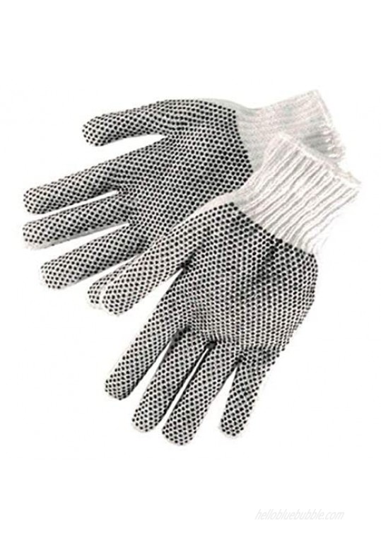 Liberty S4715Q/LD Cotton/Polyester Plain Seamless Knit Glove with Two-Sided Black PVC Dots Small Natural White (Pack of 12)