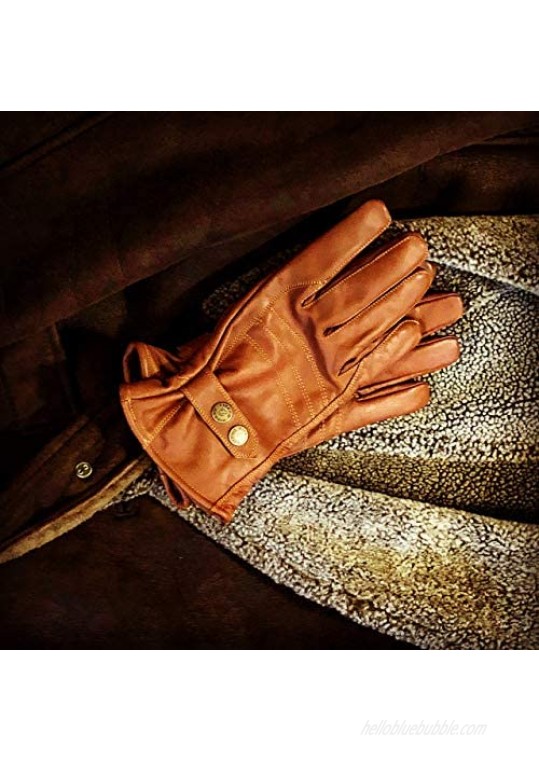 Riparo Men's Winter Nappa Leather Dress Driving Riding Gloves Fleece Lining