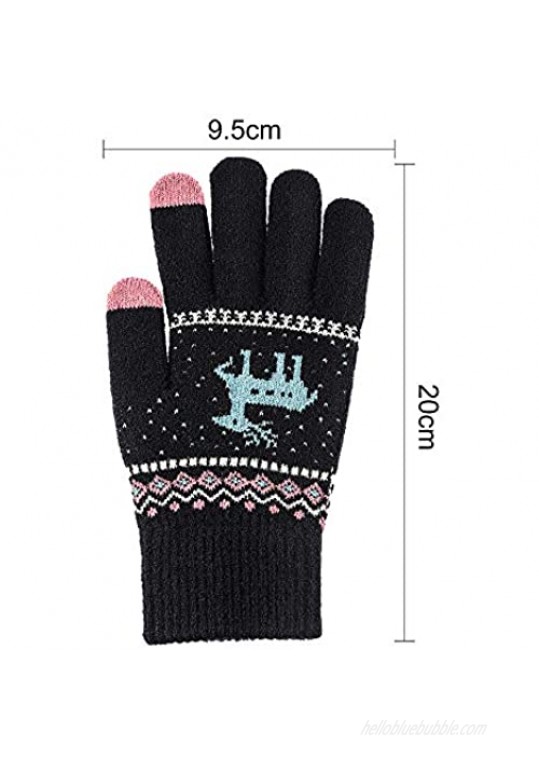 Tatuo 3 Pairs Texting Gloves Touchscreen Gloves Stretch Knitted Mechanic Gloves Winter Warm Gloves (Red Black and Grey)
