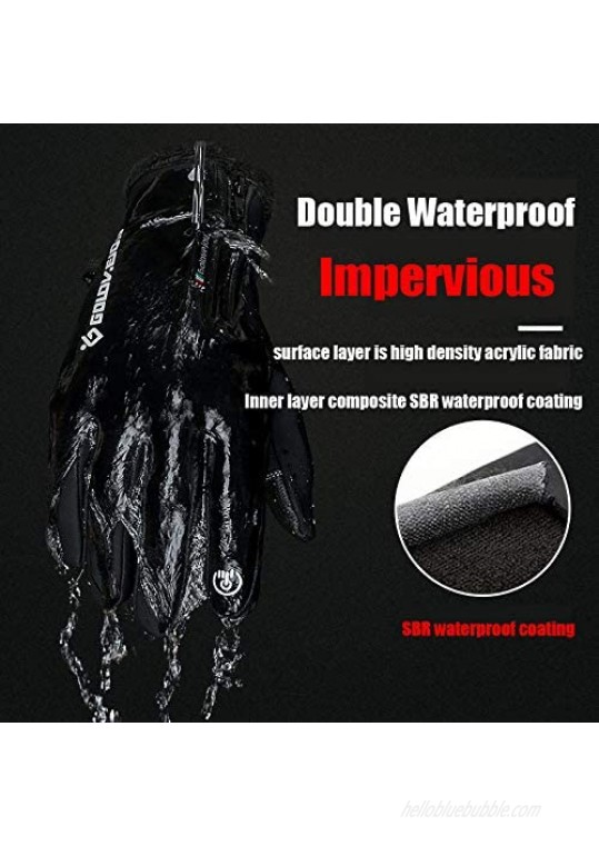Touch Screen Waterproof Winter Gloves -30℉ Driving Warm Windproof Full Fingers Skiing Outdoor Work Cycling Fishing