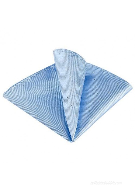 Allegra K Pocket Squares for Men Handkerchiefs Classic Silver Polka Dots Solid Color for Wedding Business