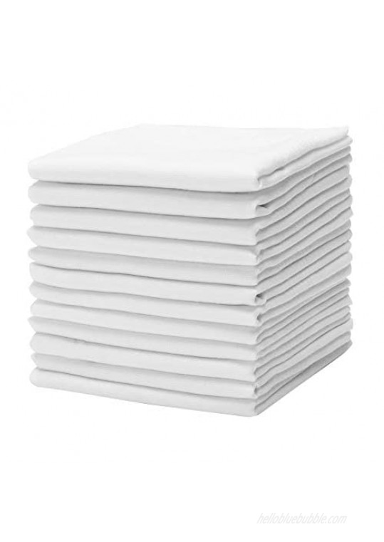 Causa Forcia Cotton Handkerchiefs for Men Thick Soft Turkish White Cotton  12 Pack