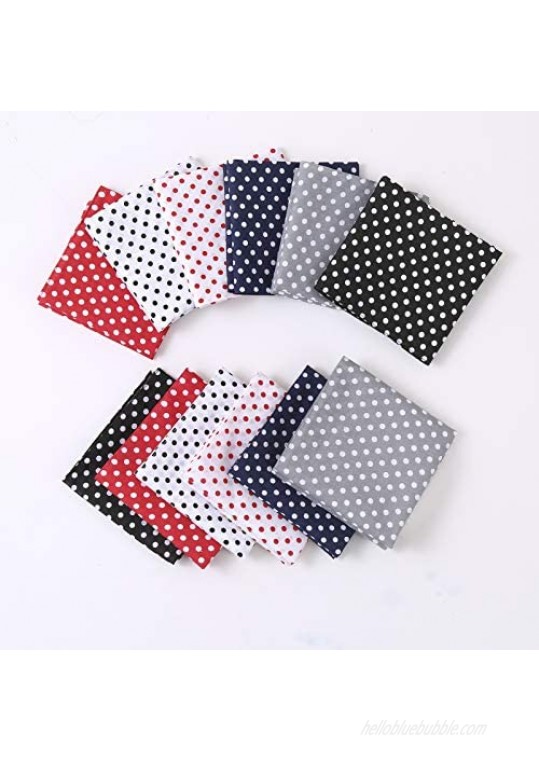 Houlife 6/12 PCs 100% Cotton Polka Dot Bandana with Assorted Color Vintage Handkerchief Square Soft Scarf 19.6×19.6''